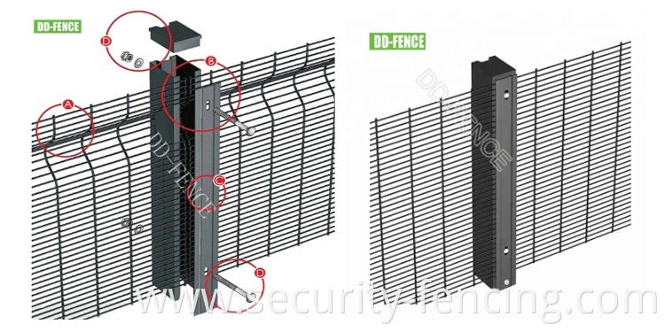 High Security 358 Weld Mesh Anti Climb Fence for Boundary Prison Airport Border Railway Power Station